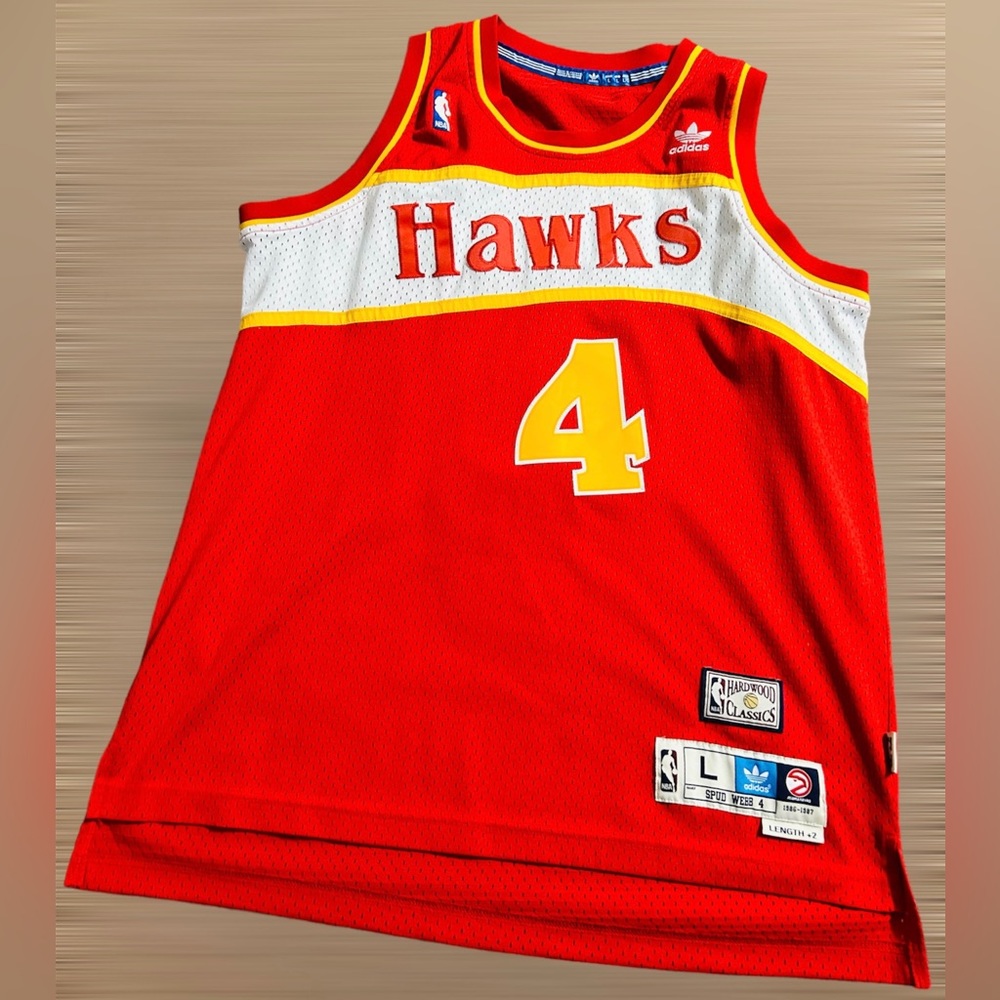 Vintage Spud Webb Hawks jersey